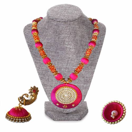 Silk Thread Neckles With Earring Set Tanu Art Craft